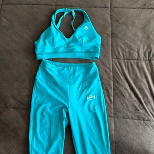 Ryderwear Bright Aqua NEM set -barely worn S/M